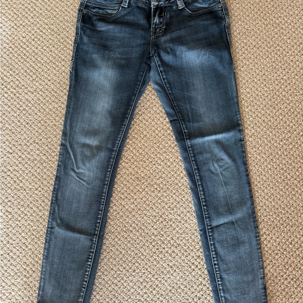 “Rubberband Stretch” Blue Skinny Jeans